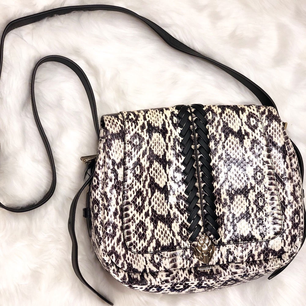 Roberto Cavalli Snake Embossed Shoulder Bag